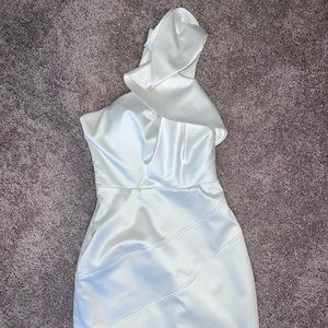 One shoulder mini dress - perfect for brides!